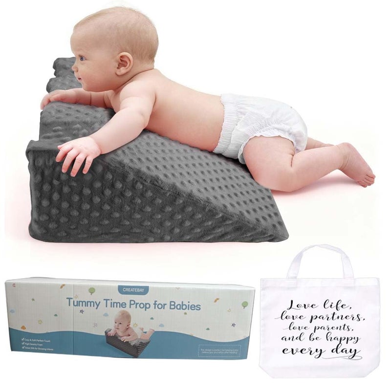 CreateBay Store Nursing Reflux Prop for Infant,Baby Colic & Gas Relief,Memory Foam Nursery Support for Newborns with Reusable Bag & Colorbox,Baby Tummy Time Prop for Neck and Shoulder Strength Growth, Newborn Gift - Image 1